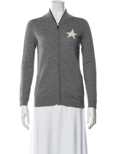 Pre-owned Bella Freud Cashmere Graphic Print Sweater In Gray
