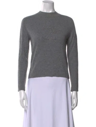 Pre-owned Bella Freud Cashmere Mock Neck Sweater In Gray