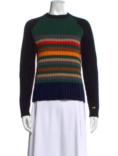 Pre-owned Bella Freud Cashmere Striped Sweater In Black