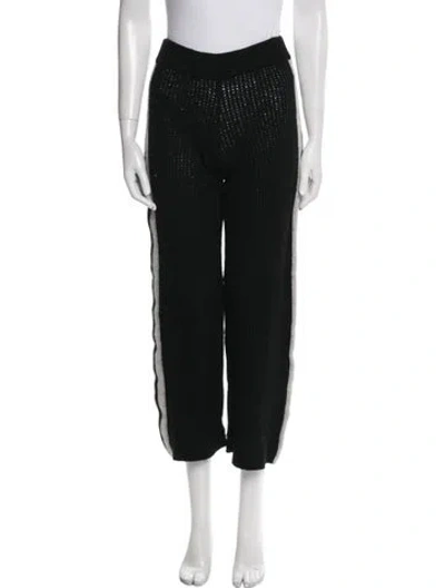 Pre-owned Bella Freud Colorblock Pattern Wide Leg Pants In Black