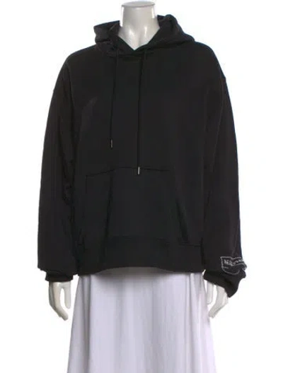 Pre-owned Bella Freud Graphic Print Crew Neck Hoodie In Black