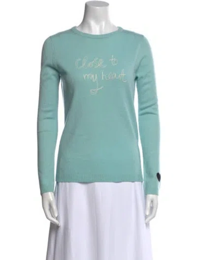 Pre-owned Bella Freud Graphic Print Crew Neck Sweater In Green