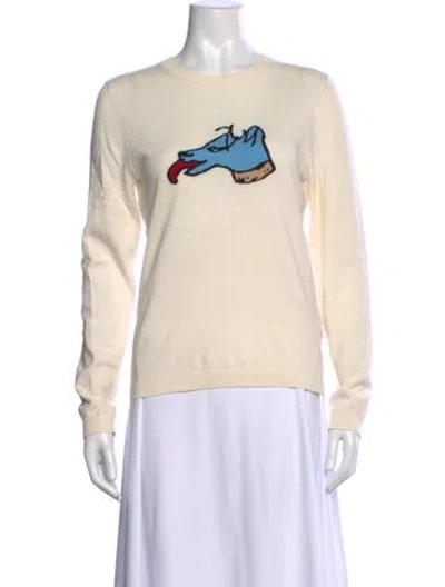 Pre-owned Bella Freud Graphic Print Crew Neck Sweatshirt W/ Tags In Neutrals
