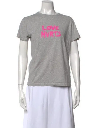 Pre-owned Bella Freud Graphic Print Crew Neck T-shirt In Gray
