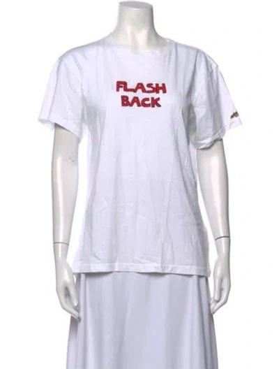 Pre-owned Bella Freud Graphic Print Crew Neck T-shirt W/ Tags In White