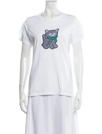 Pre-owned Bella Freud Graphic Print Crew Neck T-shirt In White