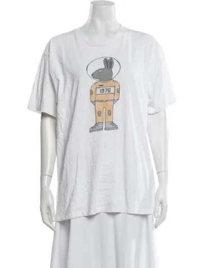 Pre-owned Bella Freud Graphic Print Crew Neck T-shirt In White