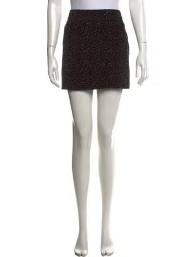Pre-owned Bella Freud Graphic Print Mini Skirt In Black