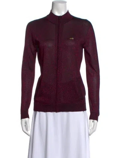 Pre-owned Bella Freud Mock Neck Long Sleeve Sweatshirt In Purple