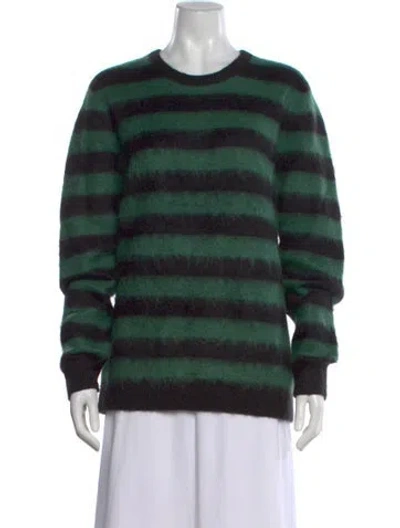 Pre-owned Bella Freud Mohair Striped Sweater In Green