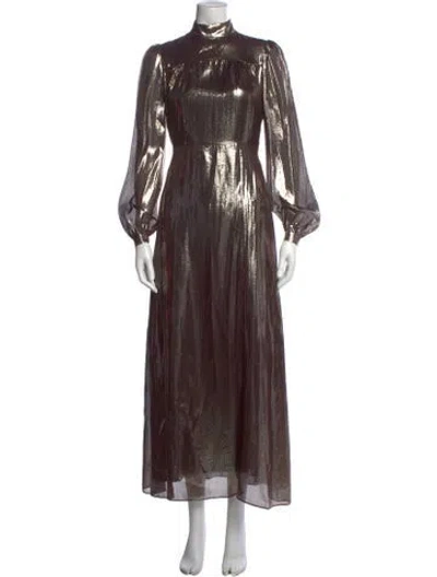 Pre-owned Bella Freud Printed Long Dress In Brown