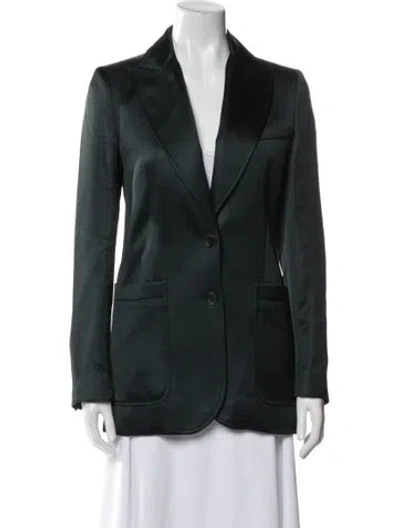 Pre-owned Bella Freud Satin Blazer In Green