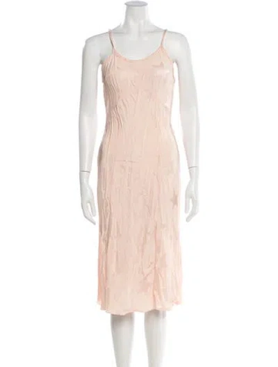Pre-owned Bella Freud Scoop Neck Midi Length Dress In Neutral