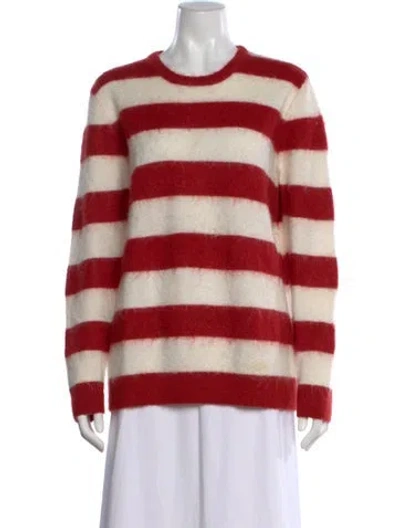 Pre-owned Bella Freud Striped Crew Neck Sweater In Red