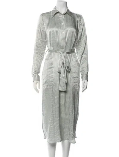 Pre-owned Bella Freud Striped Long Dress In Green