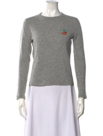 Pre-owned Bella Freud Wool Crew Neck Sweater In Gray