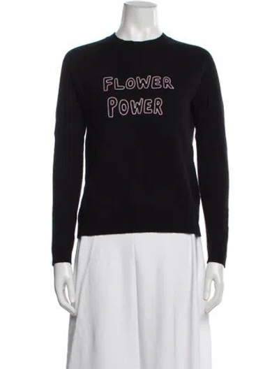 Pre-owned Bella Freud Wool Graphic Print Sweater In Black