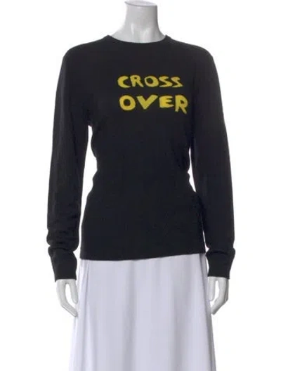 Pre-owned Bella Freud Wool Graphic Print Sweater In Black