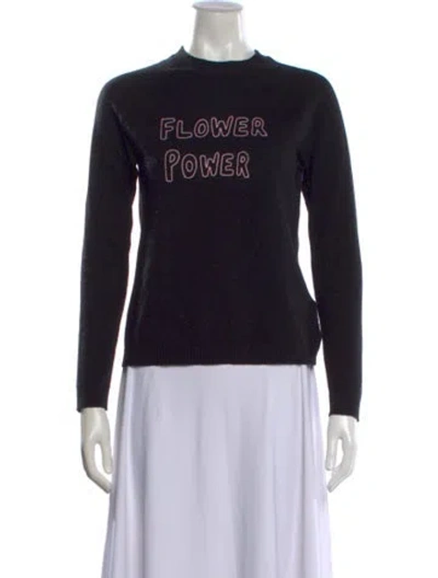 Pre-owned Bella Freud Wool Graphic Print Sweater In Black