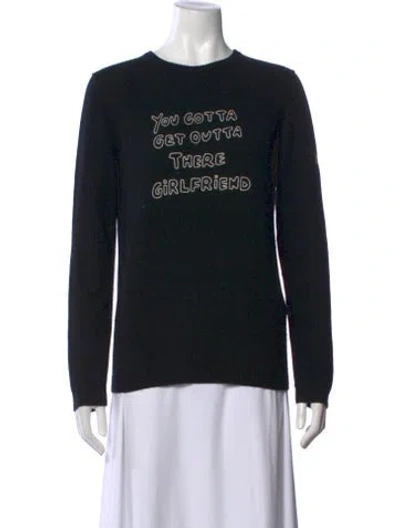 Pre-owned Bella Freud Wool Graphic Print Sweater In Black