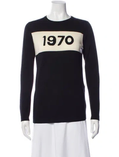 Pre-owned Bella Freud Wool Graphic Print Sweater In Blue