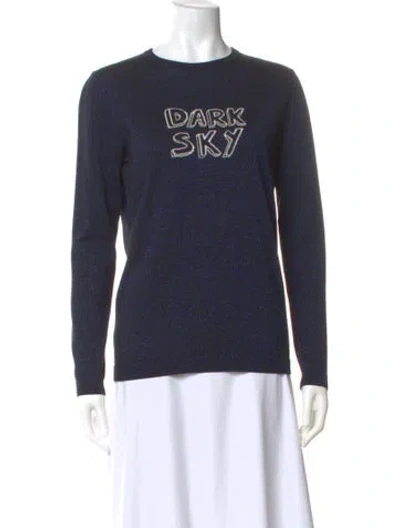 Pre-owned Bella Freud Wool Graphic Print Sweater In Blue