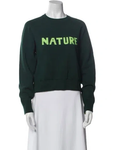 Pre-owned Bella Freud Wool Graphic Print Sweater In Green