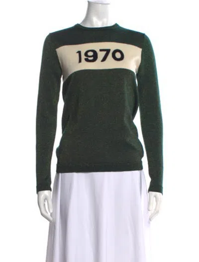 Pre-owned Bella Freud Wool Graphic Print Sweater In Green