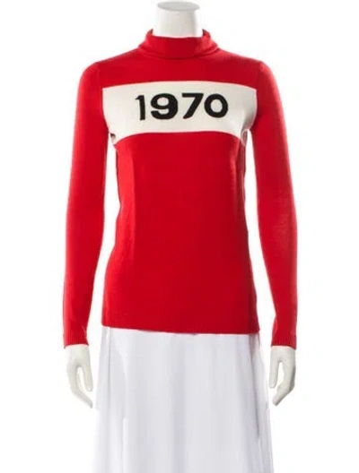 Pre-owned Bella Freud Wool Graphic Print Sweater In Orange