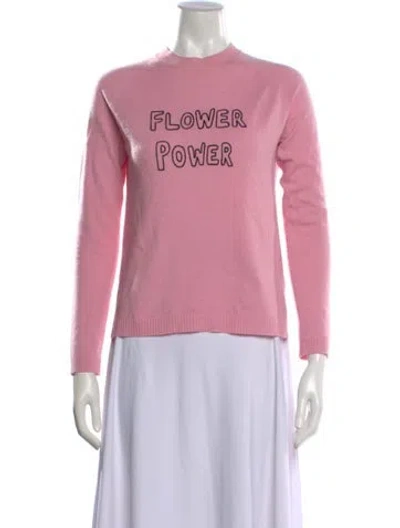 Pre-owned Bella Freud Wool Graphic Print Sweater In Pink