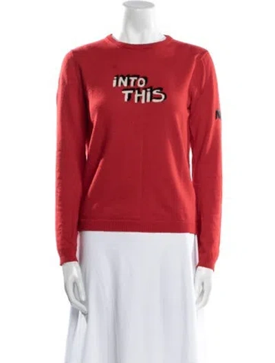 Pre-owned Bella Freud Wool Graphic Print Sweater In Red