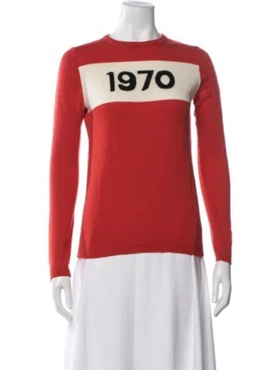 Pre-owned Bella Freud Wool Graphic Print Sweater In Red