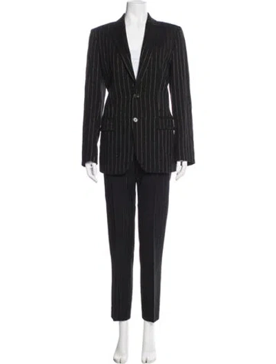 Pre-owned Bella Freud Wool Striped Pantsuit In Black