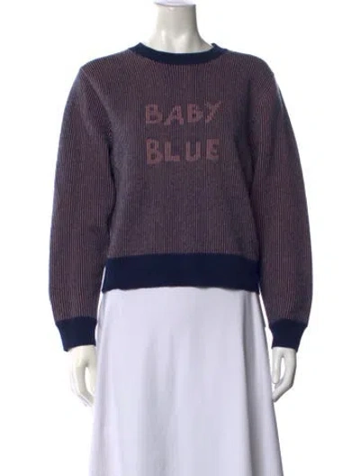 Pre-owned Bella Freud Wool Striped Sweater In Blue
