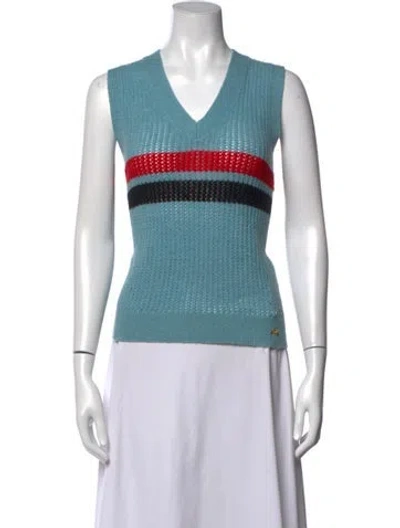 Pre-owned Bella Freud Wool Striped Top In Blue
