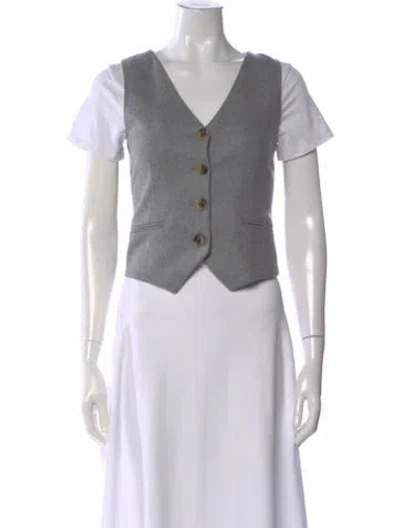 Pre-owned Bella Freud Wool Vest In White
