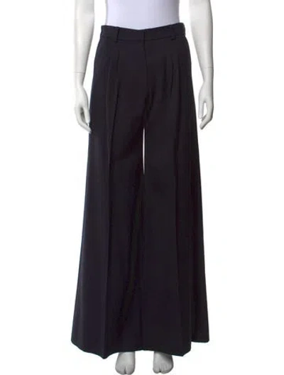 Pre-owned Bella Freud Wool Wide Leg Pants In Black