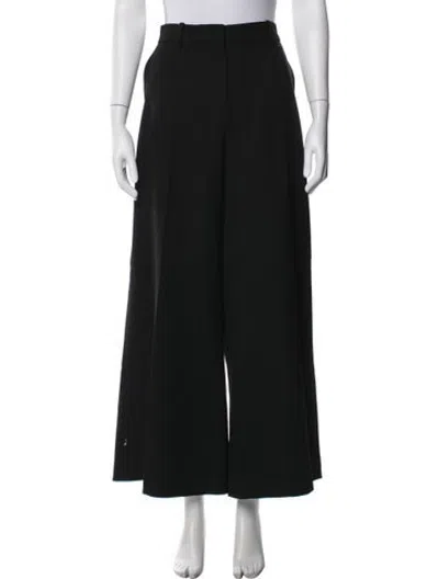 Pre-owned Bella Freud Wool Wide Leg Pants In Black