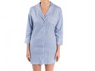 Bella Il Fiore Button-down Sleep Shirt In Blue