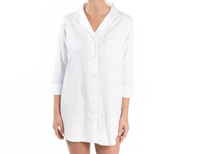 Bella Il Fiore Button-down Sleep Shirt In White