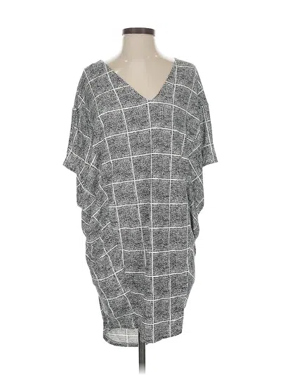 Pre-owned Bella Luxx Short Sleeve Top Gray V Neck Tops