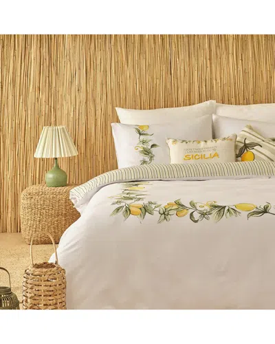 Bella Maison 400 Thread Count Sicilia Sateen Cotton Duvet Set In Neutral