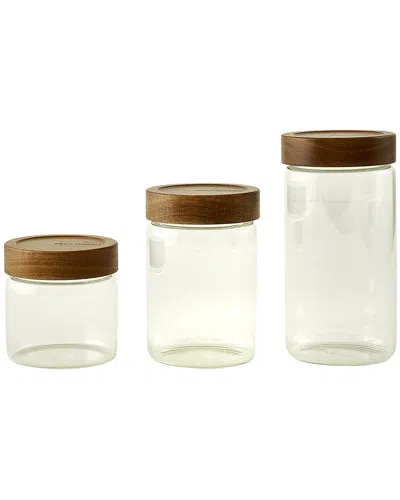 Bella Maison Austin Glass Storage Jar With Wooden Lid In Brown