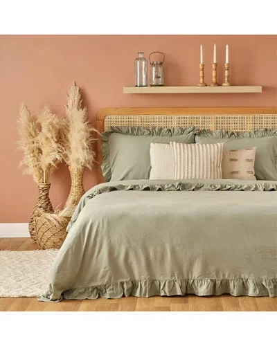Bella Maison Brenta Cotton Duvet Set In Green