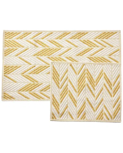 Bella Maison Corner Bath Mat Set In Yellow