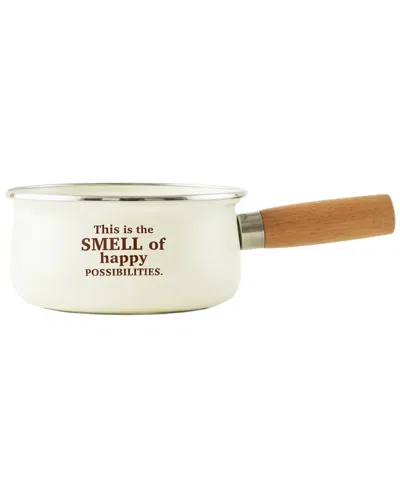 Bella Maison Cozy Enamel Saucepan With Wooden Handle In Neutral