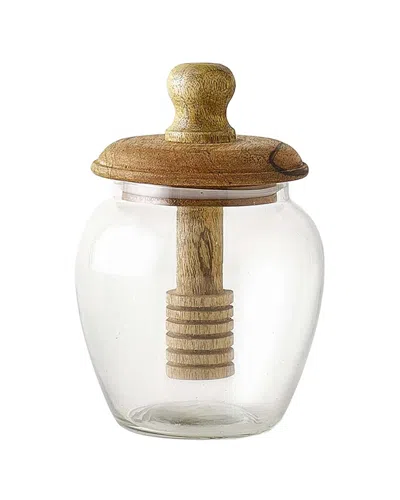 Bella Maison Eden Glass Honey Jar With Mango Wood Lid In Transparent