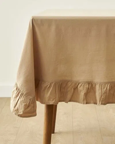 Bella Maison Elegance Ruffled Edge Tablecloth In Neutral