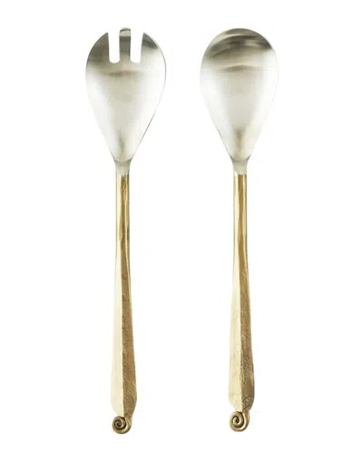 Bella Maison Finta Stainless Steel Salad Serving Set In Gold
