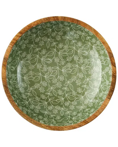 Bella Maison Floral Mango Serving Bowl In Green